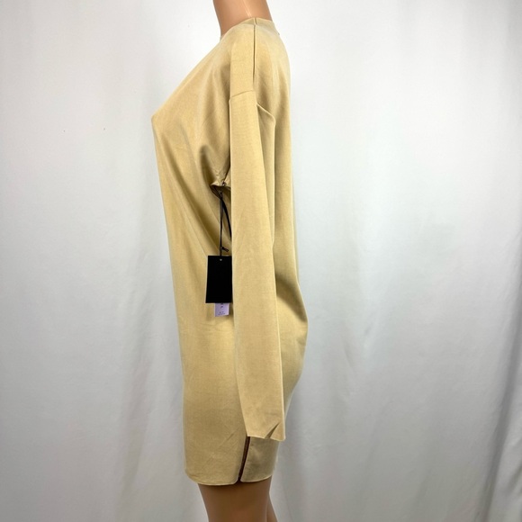 Kada NWT The Forever Funnel Neck Mini Dress Long Sleeve Lux Bodycon Stretchy - L - Picture 3 of 14